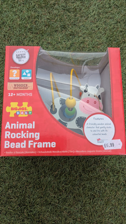 BB072 Animal Bead Rocking Frame  - Cow