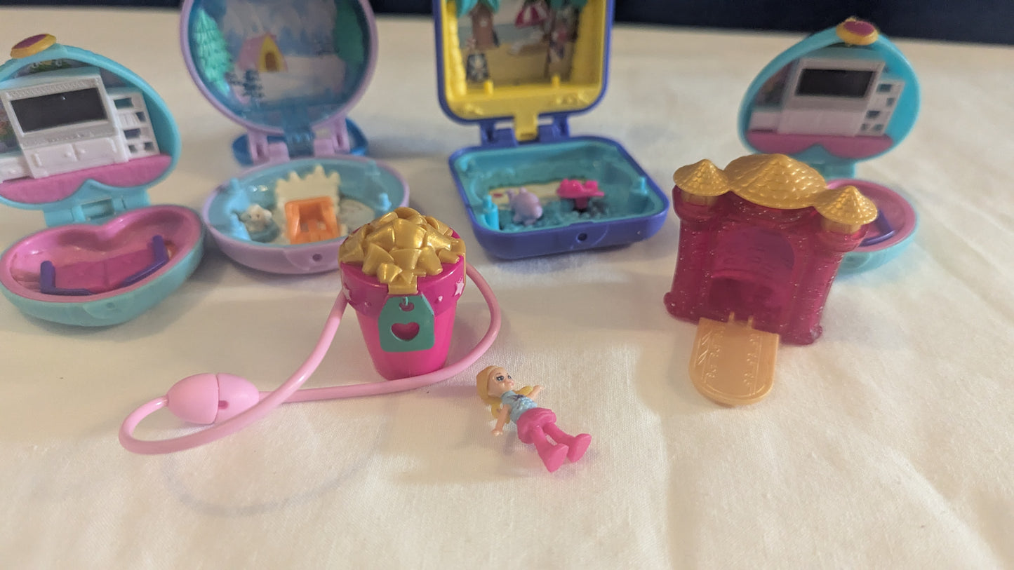 Mattel Polly Pocket Hidden Hideouts Bundle GTM63, GTM64, GCN07 (x2)