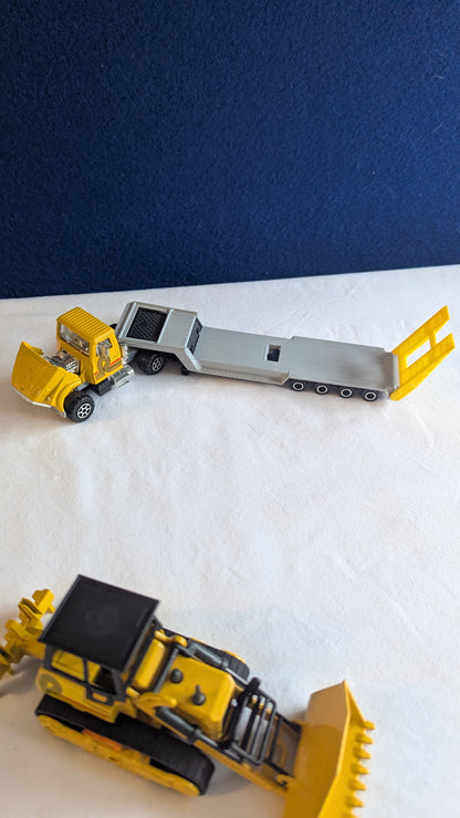 Majorette 3097 1:60 Diecast Super Movers Bulldozer & Transporter