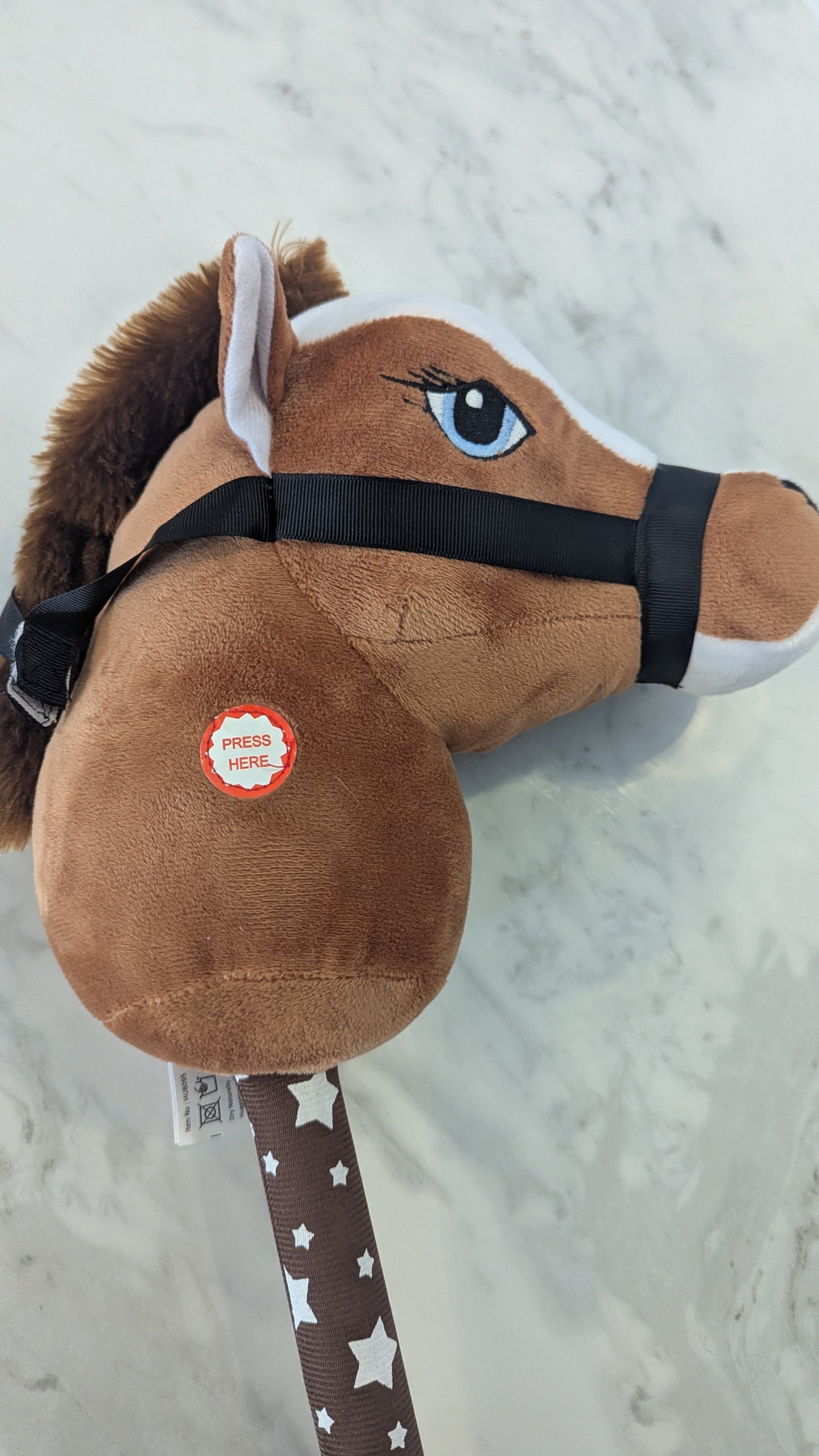 Brown interactive hobby horse