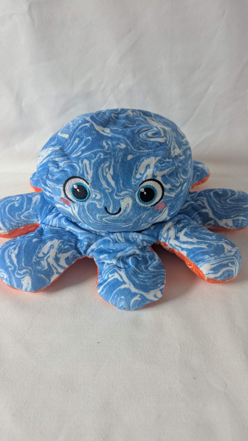 Reversible Octopus Blue/Orange Medium Plush