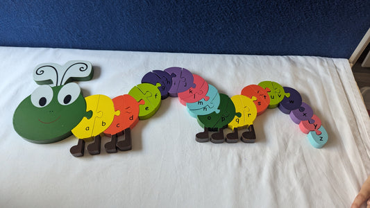 Wooden Caterpillar Alphabet Puzzle