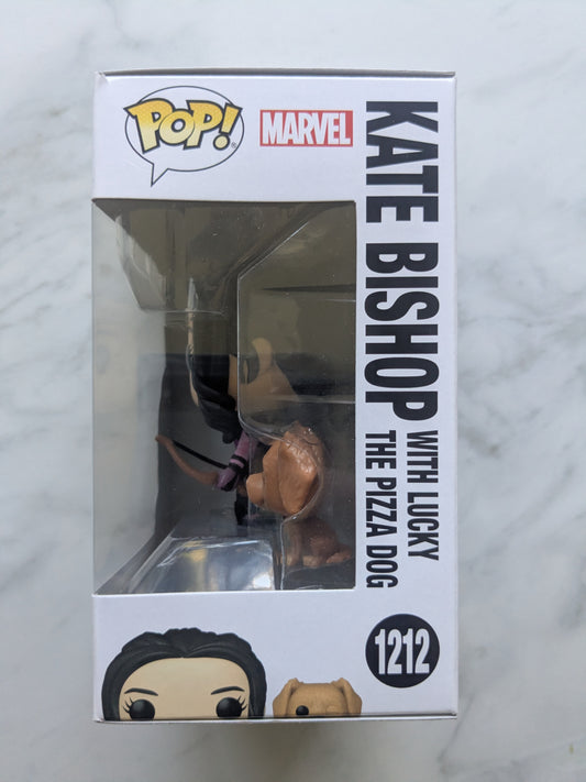Funko Pops! 1212 Marvel Hawk Eye: Kate Bishop with the Lucky Pizza Dog
