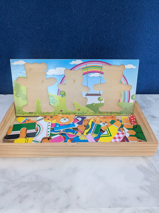 OHYE Educational Toy Bear Family Dress Jigsaw Puzzle