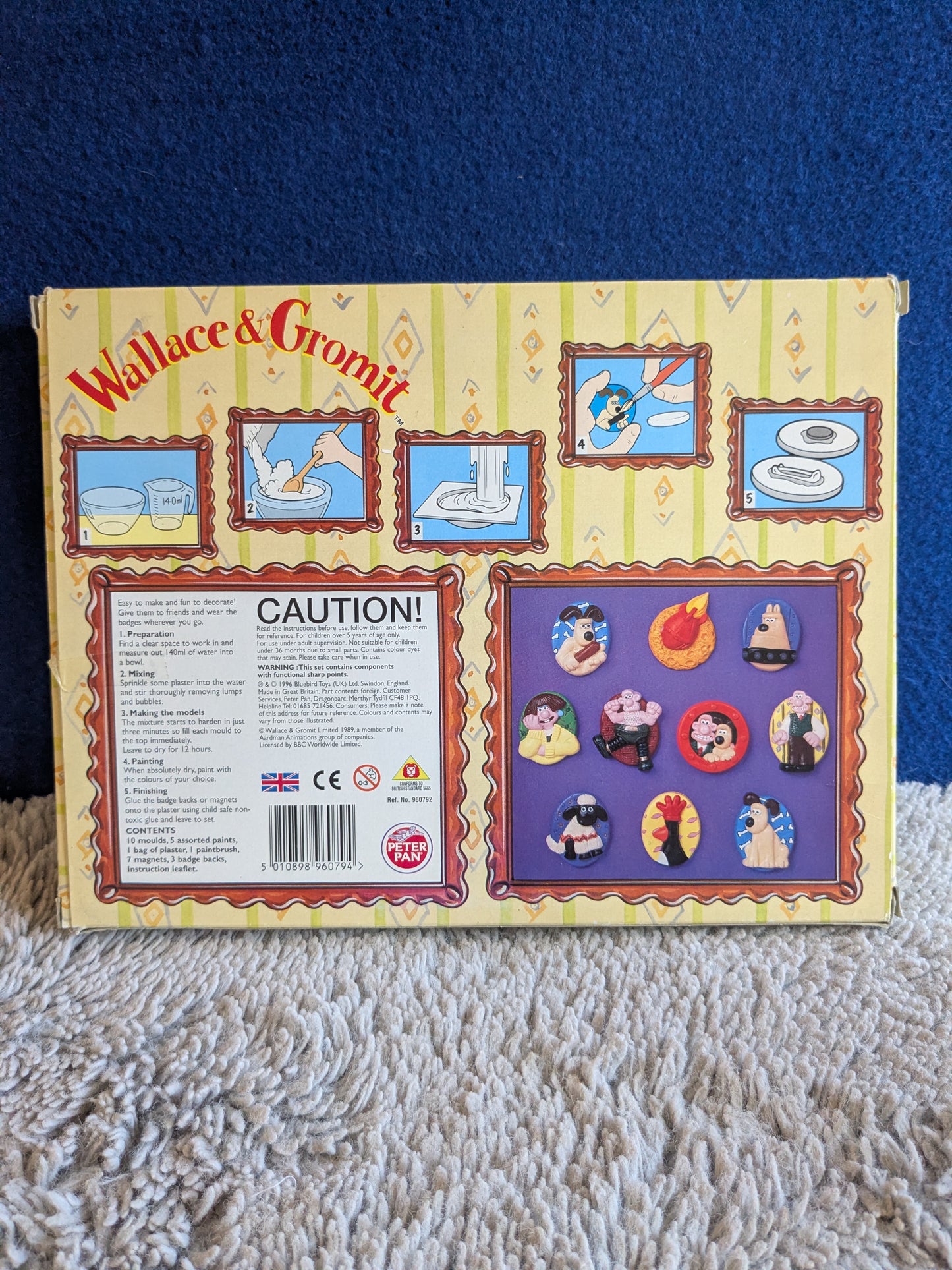 Bluebird Toys Wallace & Gromit Badge & Magnet Craft Set c.1996