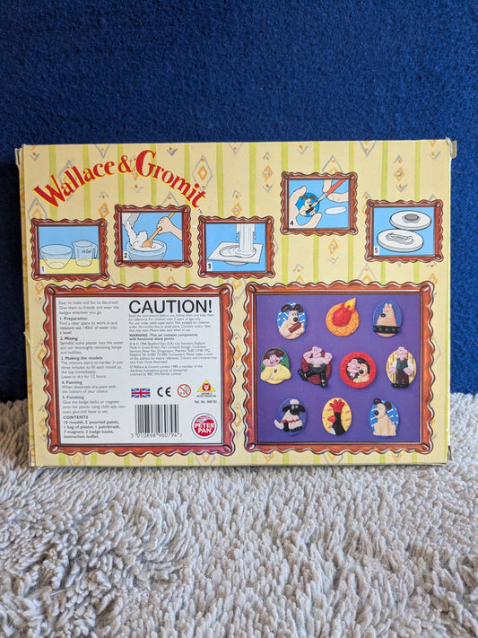 Bluebird Toys Wallace & Gromit Badge & Magnet Craft Set c.1996
