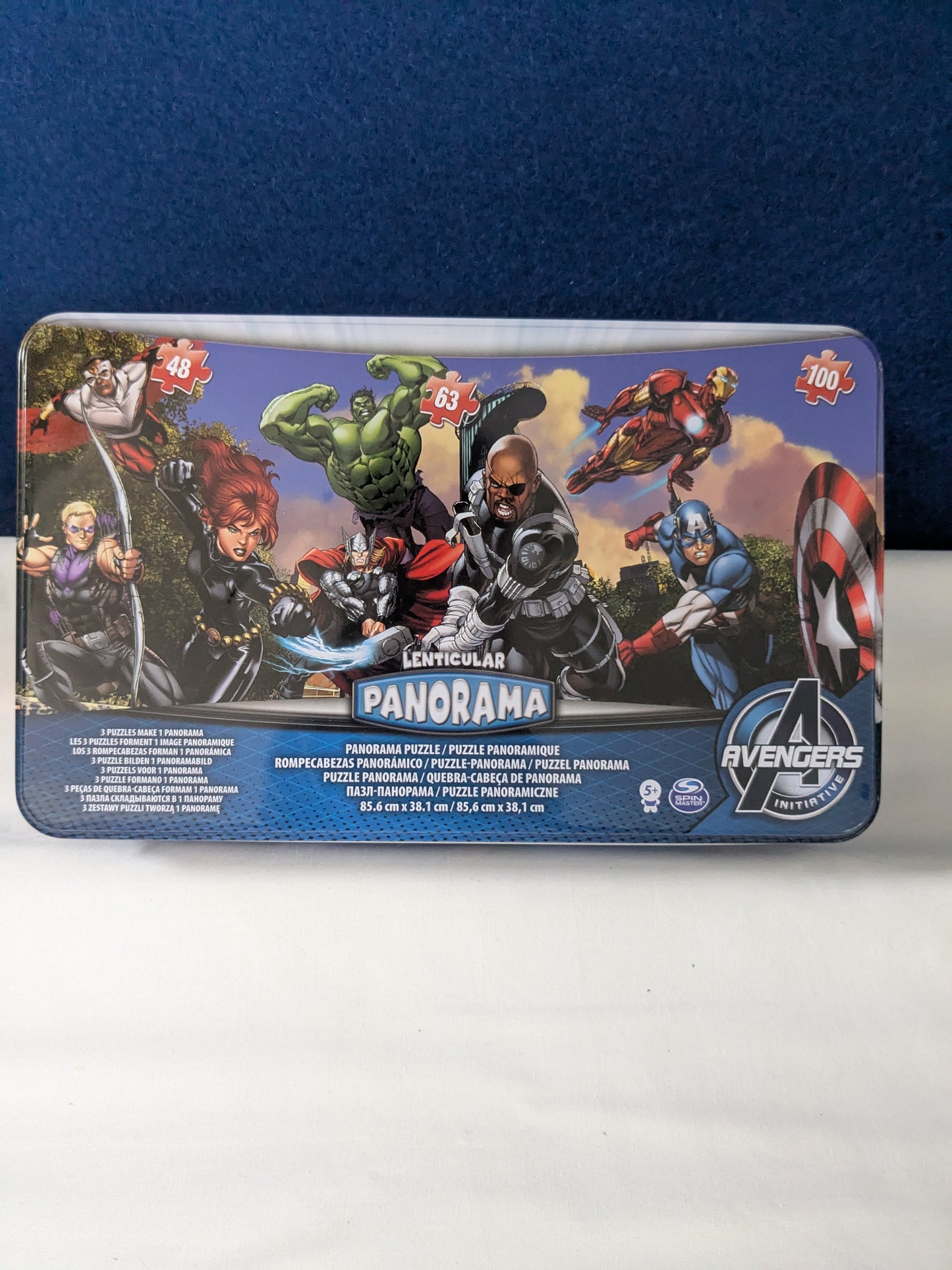 Marvel Avengers Assemble Lenticular Panorama 3 in 1 Puzzle & Tin