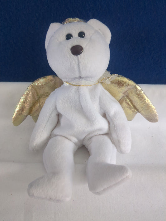 TY Beanies Halo II Angel Bear with Gold Wings