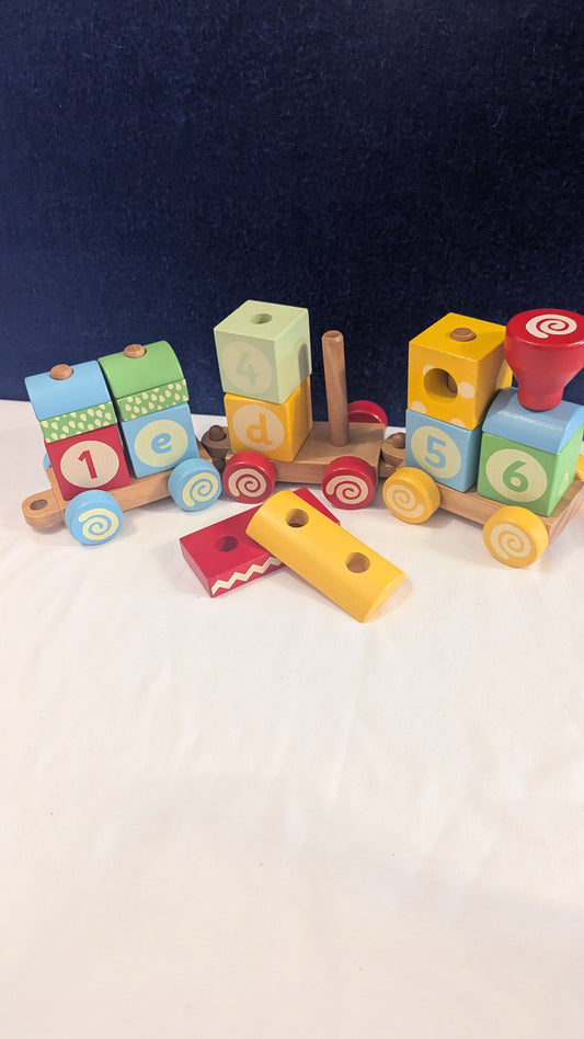 ELC Wooden Stacking Train with Letters & Shapes