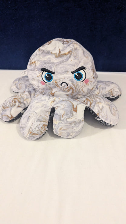 2 in 1 Reversible Octopus Sensory  Plush Black/White