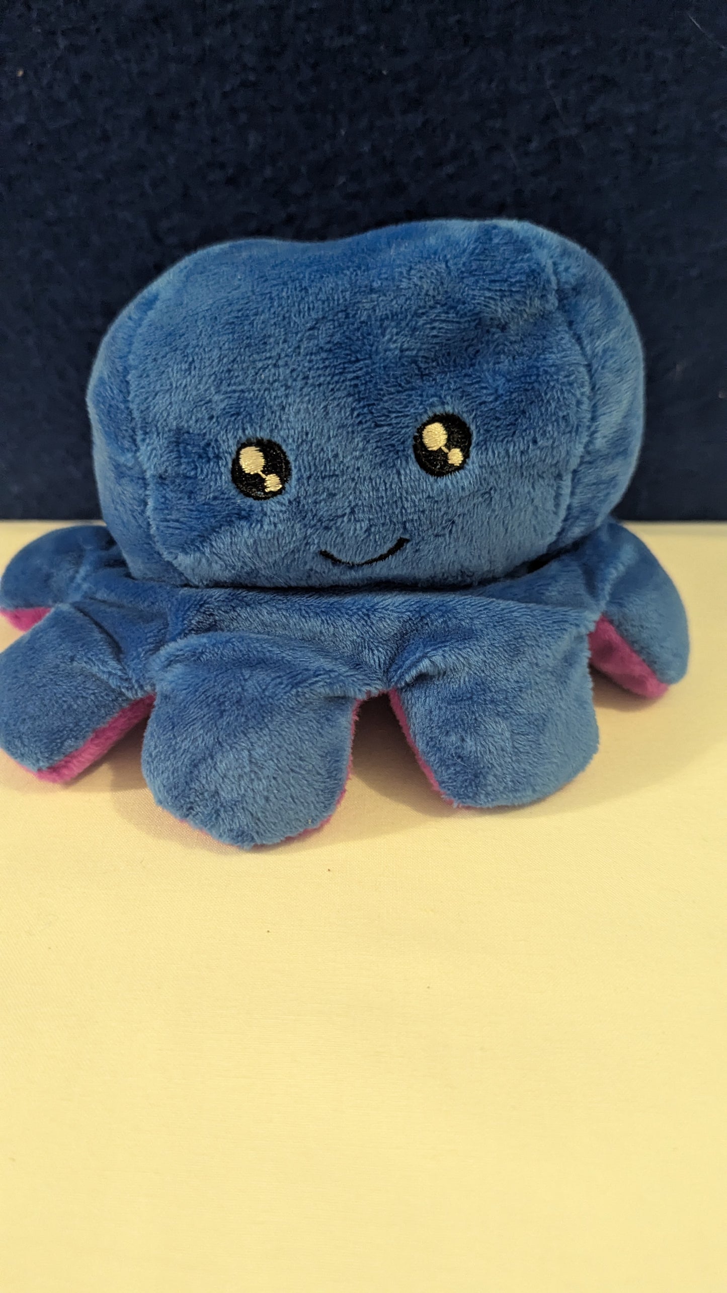 2 in 1 Reversible Octopus Sensory  Plush Small Blue/Pink