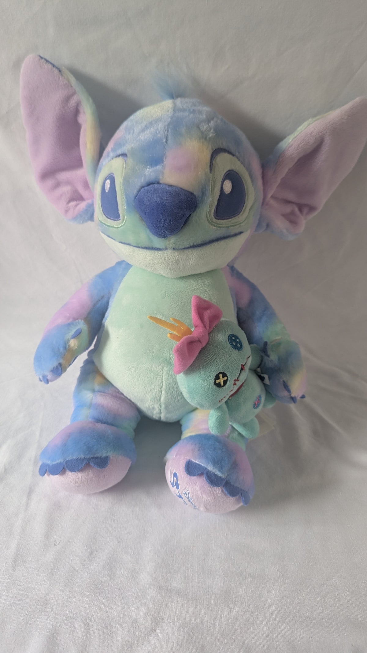 Disney Spring Tie-Dye Stitch 15" Plush with Scrump