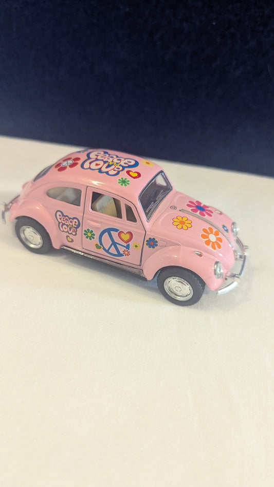 VW 1967 Beetle Pink Car 1:36 Model