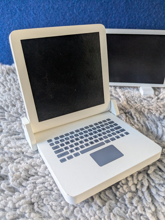 Wooden Doll Laptop, TV & Swivel Chair (for 18" Dolls - Our Generation Compatible)