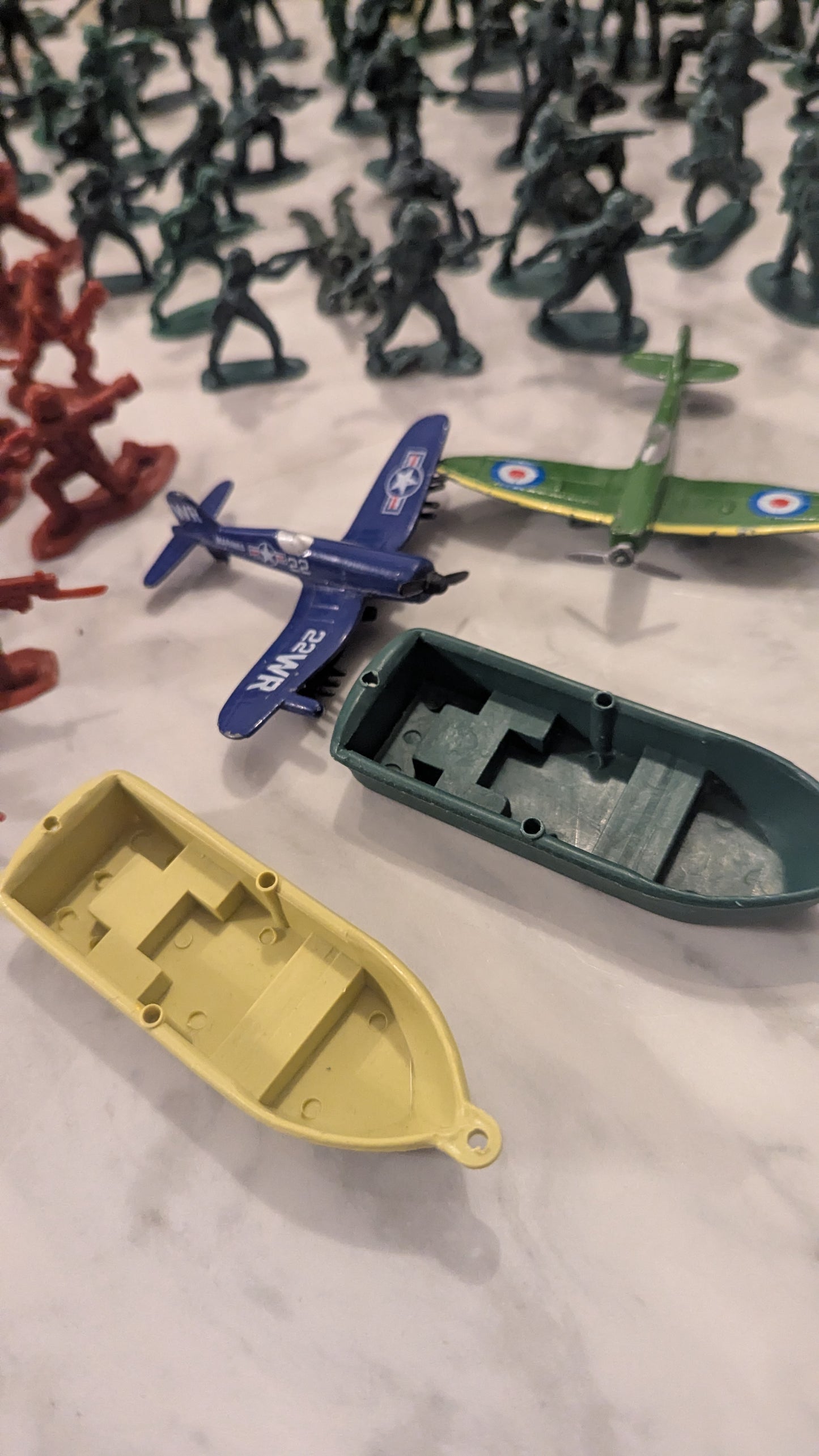 Plastic Box of Action Men Figures, Accessories and Vehicles